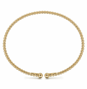 14K Yellow Gold Bujukan Bead Bangle Size 6.25 Bracelets 8