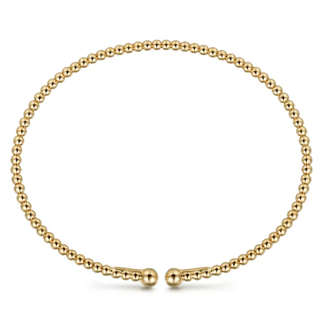 14K Yellow Gold Bujukan Bead Bangle Size 6.25 Bracelets 4