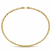 14K Yellow Gold Flower Cap Bangle with Bujukan Beads & .08ctw Diamonds Size 6.25 Bracelets 16