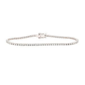 14K White Gold Tennis Bracelet with 2.72ctw Round Diamonds 7