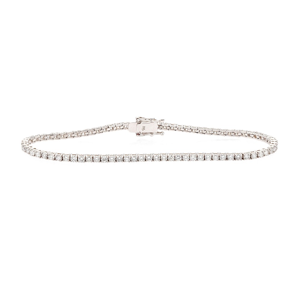 14K White Gold Tennis Bracelet with 2.72ctw Round Diamonds 7″ Bracelets