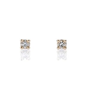 14K White Gold Solitaire Studs with .07ctw Round Diamonds (G/H, SI)