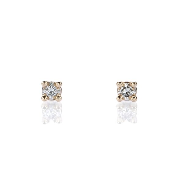 14K White Gold Solitaire Studs with .07ctw Round Diamonds (G/H, SI) Earrings 5