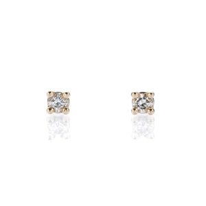 14K White Gold Solitaire Studs with .07ctw Round Diamonds (G/H, SI)