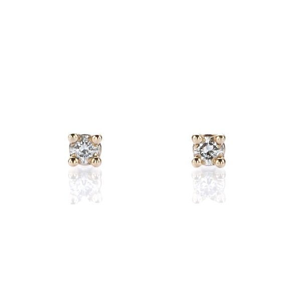 14K White Gold Solitaire Studs with .07ctw Diamonds (G/H, SI) Earrings 5