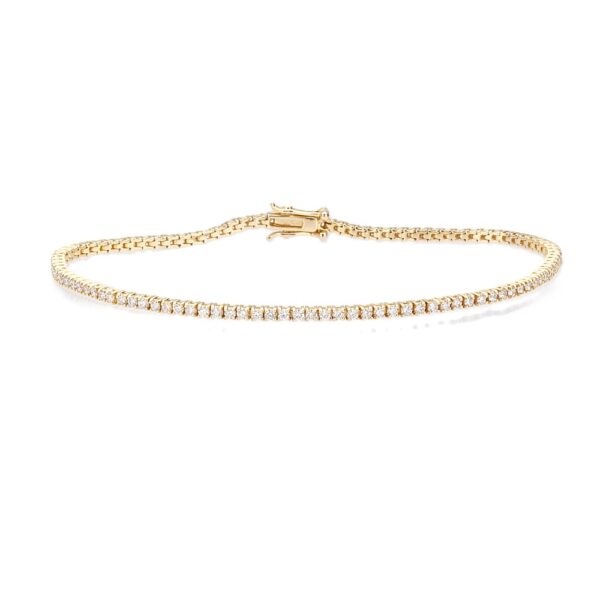 14K Yellow Gold Tennis Bracelet with 2.20ctw Round Diamonds 7″ Bracelets 5