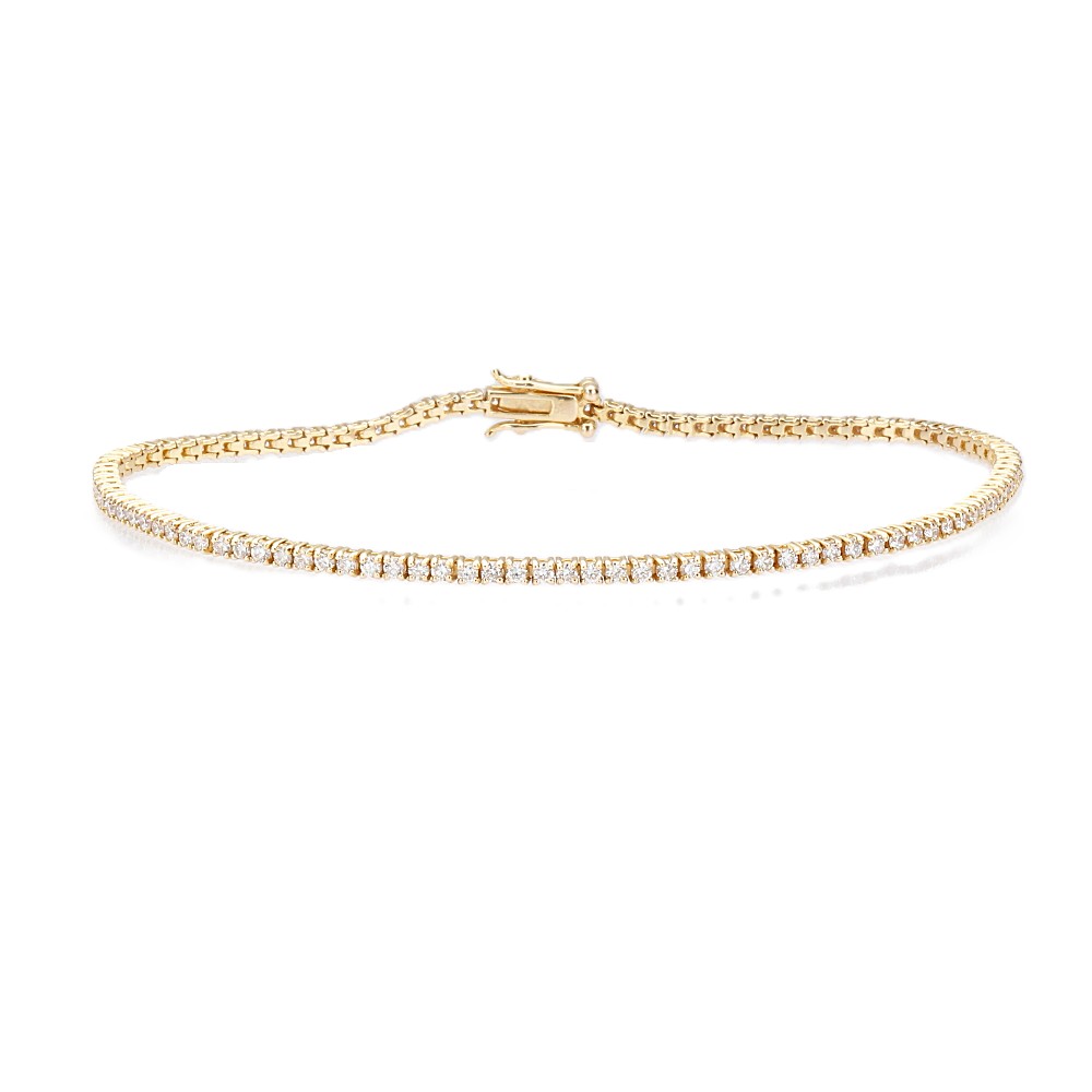 14K Yellow Gold Tennis Bracelet with 2.20ctw Round Diamonds 7″ Bracelets