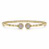 14K Yellow Gold Flexible Hexagon Split Bangle with .12ctw Diamonds Size 6.25 Bracelets 13