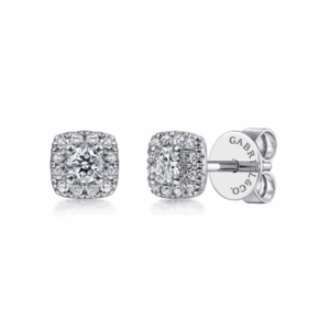 14K White Gold Halo Studs with .29ctw Round Diamonds