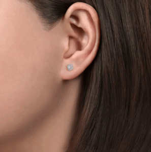 14K White Gold Halo Studs with .29ctw Round Diamonds Earrings 4