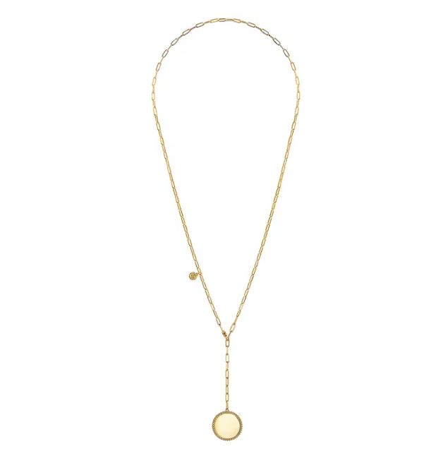 14K Yellow Gold Y Style Bujukan Bead Medallion Pendant Necklace 26″ Fine Jewelry 3