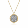 14K Yellow Gold Bujukan Bead Medallion Pendant with .49ctw Pave Diamonds 17.5″ Fine Jewelry 10
