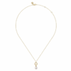 14K Yellow Gold Bujukan Bead Circle Drop Necklace with .80ct Pearl 17.5″ Fine Jewelry 12
