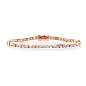 14K Rose Gold Tennis Bracelet with 6.72ctw Round Diamonds 7