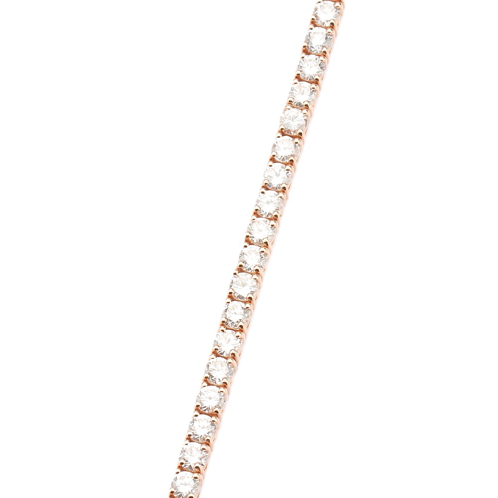 14K Rose Gold Tennis Bracelet with 6.72ctw Round Diamonds 7″ Bracelets 2