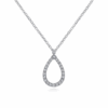 14K White Gold Pendant with .16ctw Diamonds 17.5″ Fine Jewelry 10