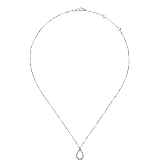 14K White Gold Pendant with .16ctw Diamonds 17.5″ Fine Jewelry 3