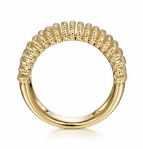 14K Yellow Gold Wide Twisted Rope Ring Size 6.5 Fine Jewelry 8