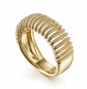 14K Yellow Gold Wide Twisted Rope Ring Size 6.5 Fine Jewelry 9