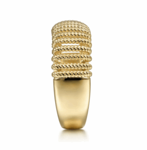 14K Yellow Gold Wide Twisted Rope Ring Size 6.5 Fine Jewelry 10