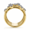 14K Yellow Gold Multi-Row Ring with .40ctw Round Diamonds Size 6.5 Fine Jewelry 18
