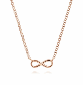 14K Rose Gold Infinity Pendant Necklace 17.5″ Fine Jewelry 3