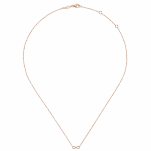 14K Rose Gold Infinity Pendant Necklace 17.5
