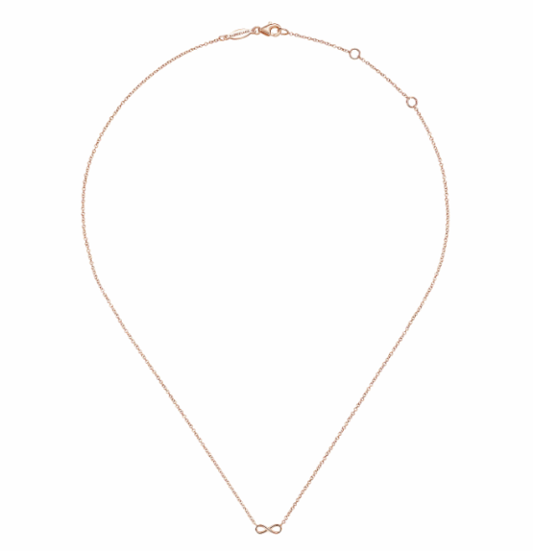 14K Rose Gold Infinity Pendant Necklace 17.5″ Fine Jewelry 6