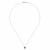 14K White Gold February Birthstone Pendant with .44ct Amethyst & .06ctw Diamond Halo 18″ Fine Jewelry 12