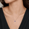 14K White Gold February Birthstone Pendant with .44ct Amethyst & .06ctw Diamond Halo 18″ Fine Jewelry 11