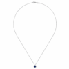 14K White Gold September Birthstone Pendant with .66ct Blue Sapphire & .06ctw Diamond Halo 18″ Fine Jewelry 8