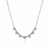 14K White Gold Droplet Link Necklace with .34ctw Diamonds 17.5″ Fine Jewelry 10
