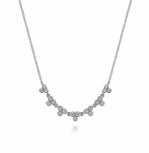 14K White Gold Droplet Link Necklace with .34ctw Diamonds 17.5″ Fine Jewelry 4
