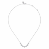 14K White Gold Droplet Link Necklace with .34ctw Diamonds 17.5″ Fine Jewelry 12