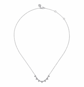 14K White Gold Droplet Link Necklace with .34ctw Diamonds 17.5″ Fine Jewelry 6