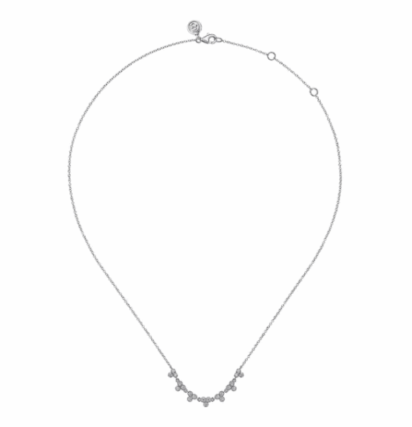 14K White Gold Droplet Link Necklace with .34ctw Diamonds 17.5″ Fine Jewelry 9