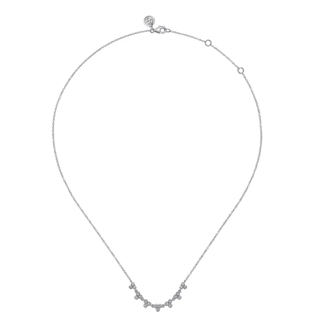 14K White Gold Droplet Link Necklace with .34ctw Diamonds 17.5″ Fine Jewelry 3