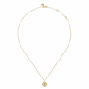 14K Yellow Gold Initial Letter “S” Medallion Pendant with .04ctw Diamonds 17.5″ Fine Jewelry 8