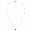 14K White Gold October Birthstone Pendant with .36ct Pink Tourmaline & .07ctw Diamond Halo 18″ Fine Jewelry 12