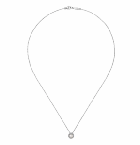14K White Gold June Birthstone Pendant with .23ct Pearl & .07ctw Diamond Halo 18″ Fine Jewelry 6