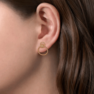 14K Yellow Gold Twisted Rope Circle Studs