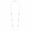 14K Yellow Gold Disk Station Necklace 32″ Fine Jewelry 10