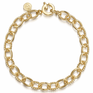 14K Yellow Gold Hollow Tube Bracelet with Bujukan Links 7.5