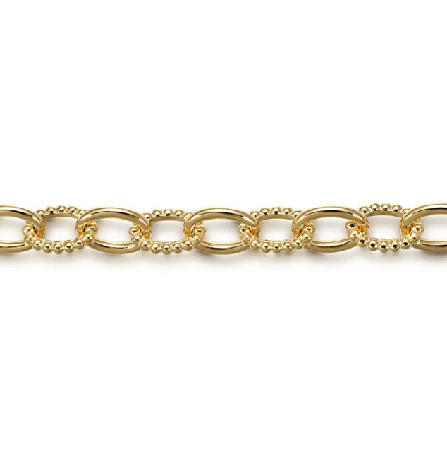 14K Yellow Gold Hollow Tube Bracelet with Bujukan Links 7.5″ Bracelets 3