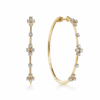 14K Yellow Gold Prong Set Hoops with .51ctw Diamonds 40mm Earrings 10