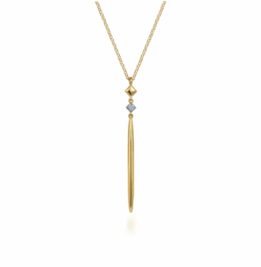 14K Yellow Gold Drop Necklace with .02ct Diamond 17.5″ Fine Jewelry 4