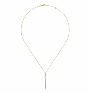 14K Yellow Gold Drop Necklace with .02ct Diamond 17.5″ Fine Jewelry 6