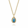 14K Yellow Gold December Birthstone Pendant with .27ct Pear Shape Blue Topaz 17.5″ Fine Jewelry 10