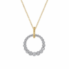 14K Two-Tone Graduated Circle Pendant with Bujukan Beads & .51ctw Diamonds 17.5″ Fine Jewelry 10