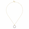 14K Two-Tone Graduated Circle Pendant with Bujukan Beads & .51ctw Diamonds 17.5″ Fine Jewelry 12